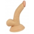 All American 4-Inch Curved Dong with Balls - Beige