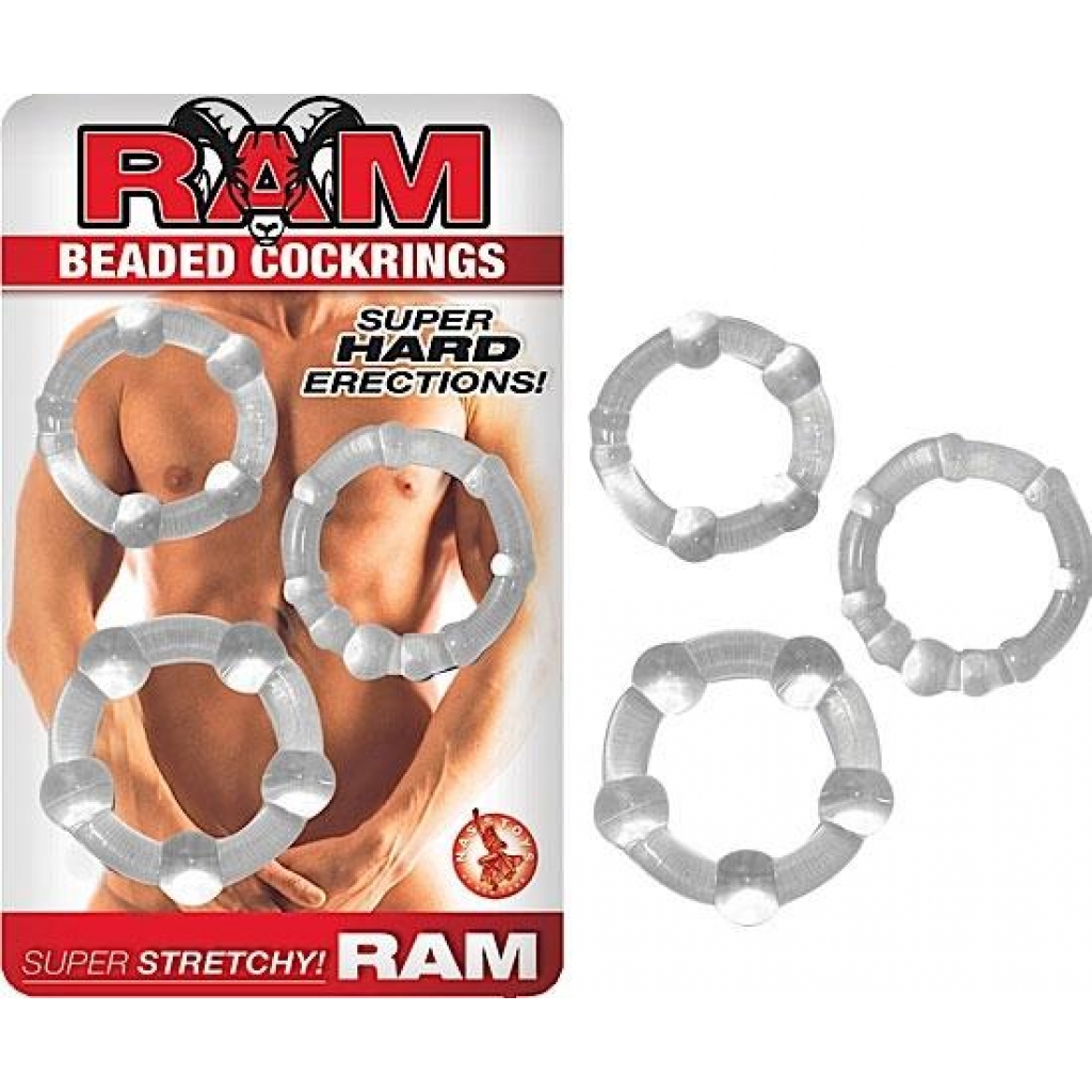 Beaded C-Rings - Clear 3-Pack