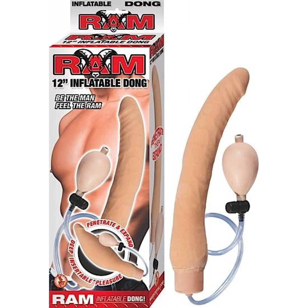 Ram Inflatable Dong - 12 Inches Beige