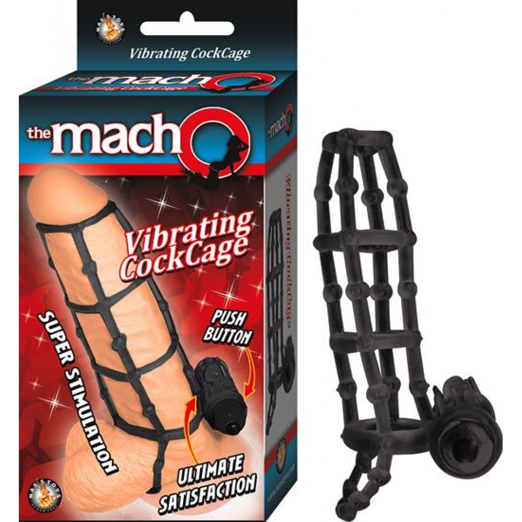 Macho Vibrating Cock Cage - Black