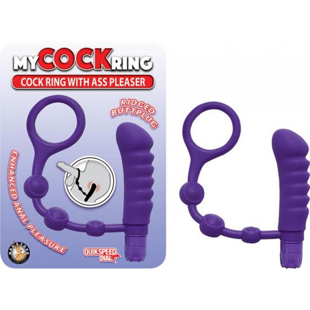 My Cockring with Ass Pleaser - Purple Vibrating Ring