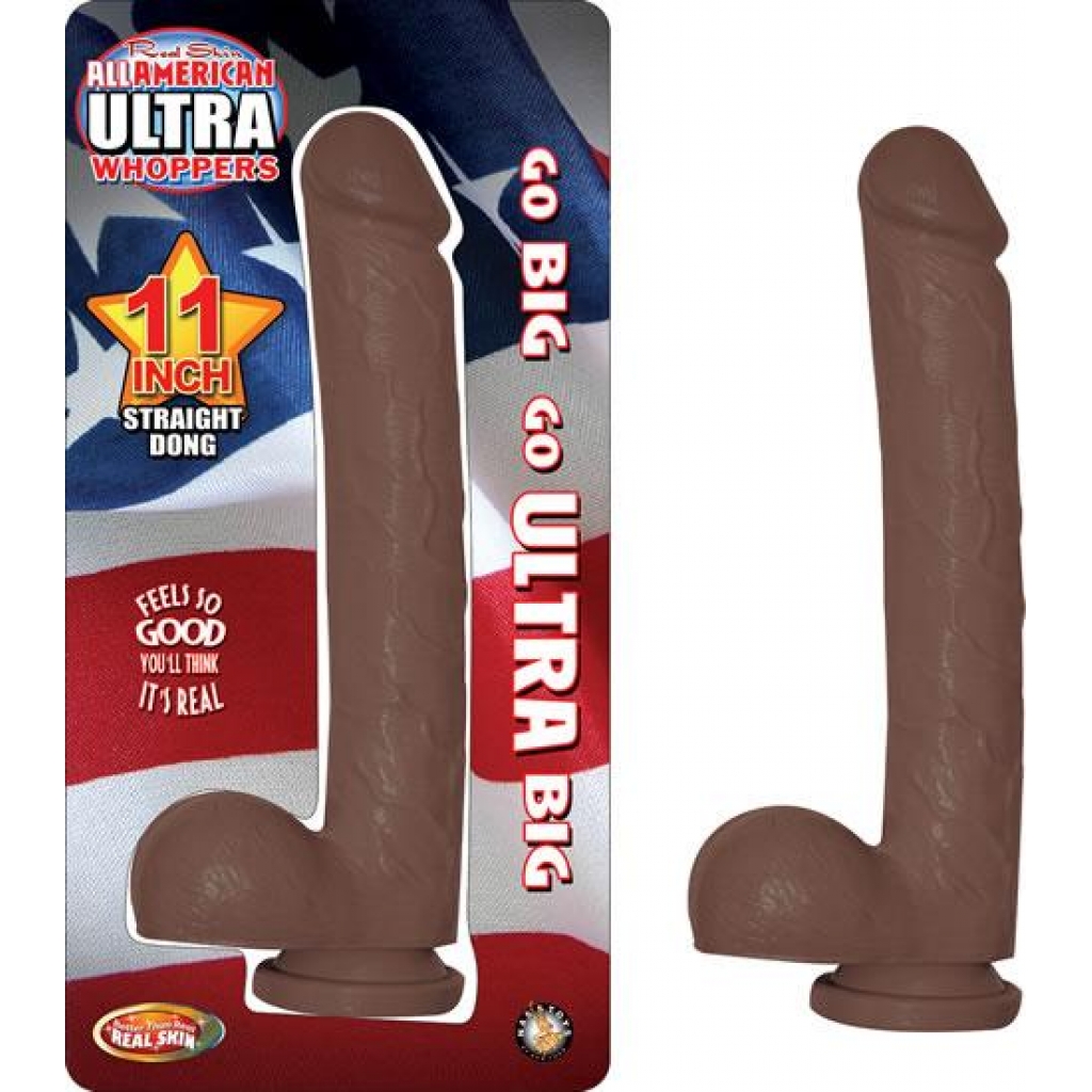 All American Ultra Whoppers Straight Dong - 11 Inches Brown