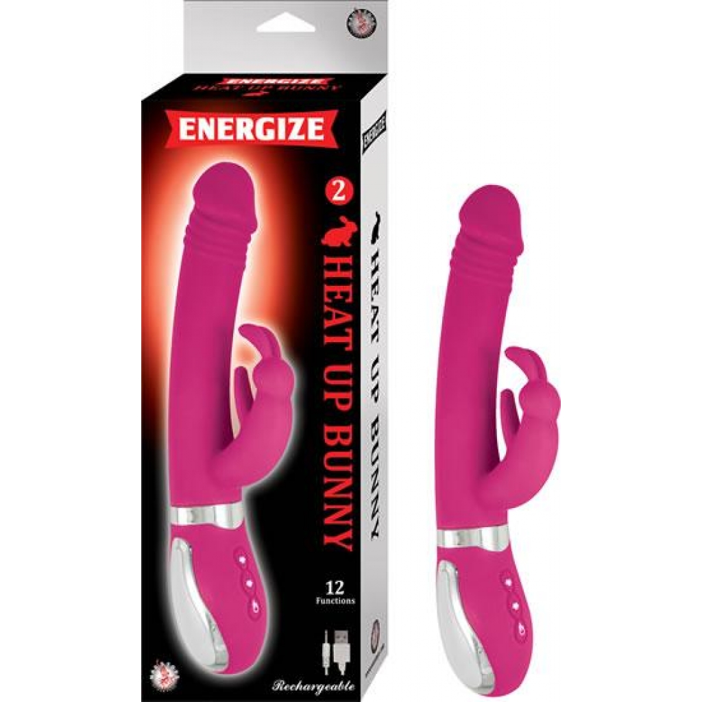 Energize Heat Up Bunny 2 Vibrator - Pink Rabbit with Heating Feature