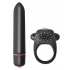 Intense Cockring & Bullet Vibrator - Discreet Black