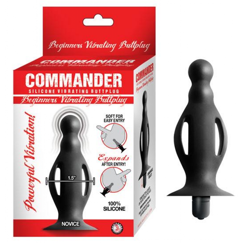 Commander Beginners Vibrating Butt Plug - Black