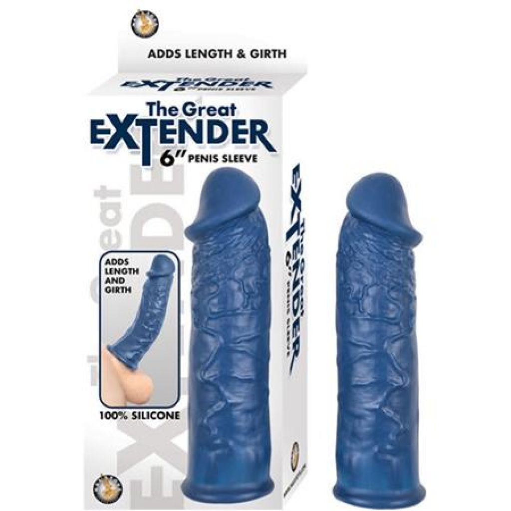 The Great Extender 6 Inch Penis Sleeve in Blue