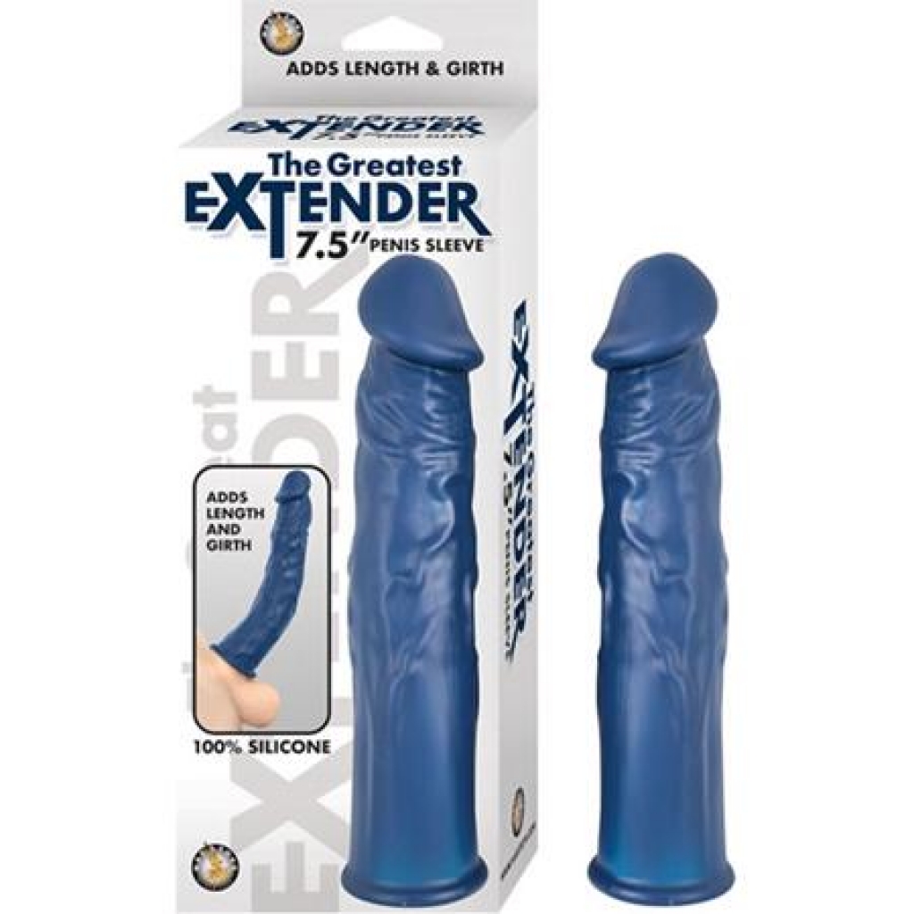 The Greatest Extender 7.5 inches Penis Sleeve - Blue