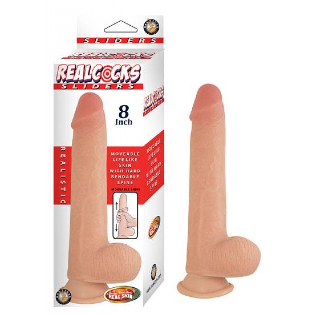 Realcocks Sliders 8-Inch Realistic Dildo - Beige