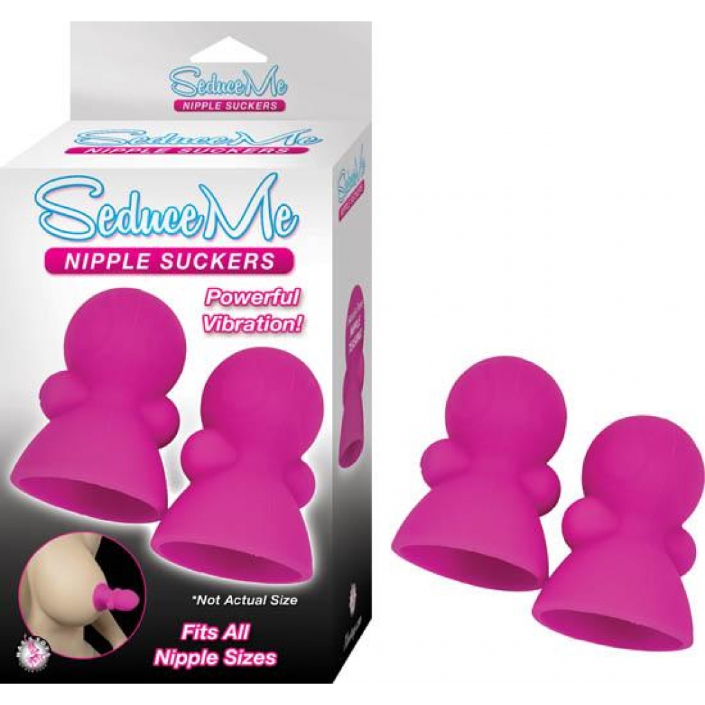 Seduce Me Vibrating Nipple Suckers - Pink