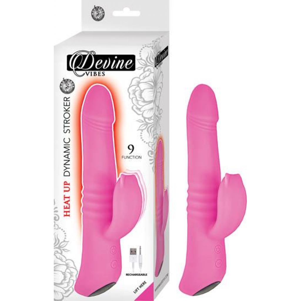 Devine Vibes Heat Up Dynamic Stroker - Pink Vibrator