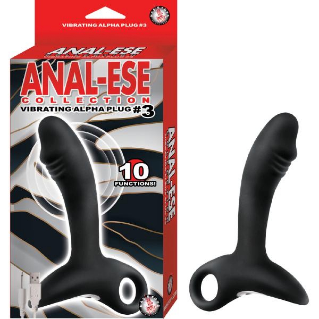 Anal-ese Collection Vibrating Alpha Plug #3 - Black