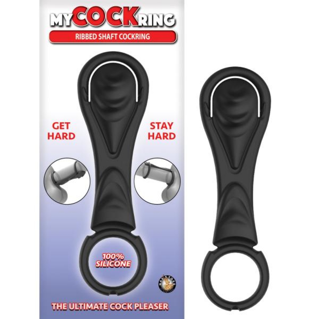 My Cockring Ribbed Shaft Cock Ring - Black