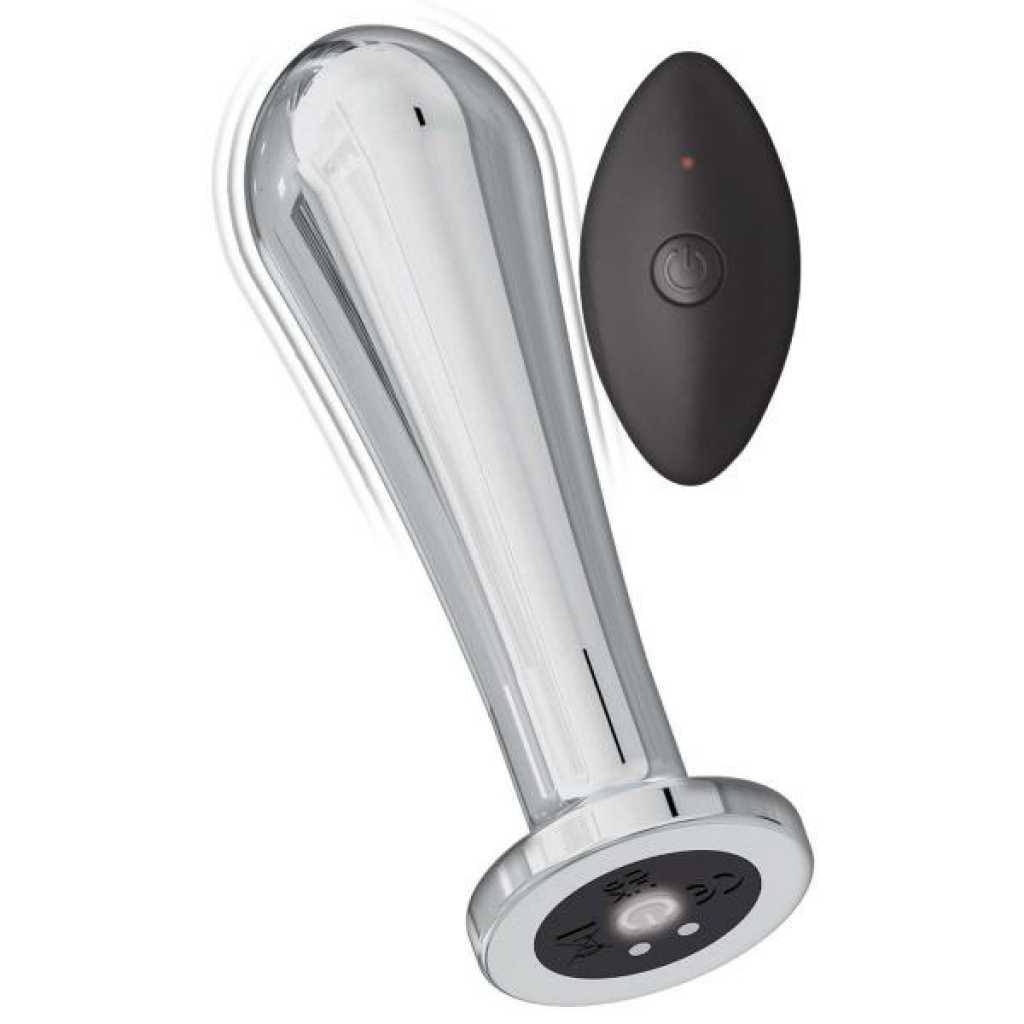 Ass-sation Remote Vibrating Metal Anal Bulb - Silver