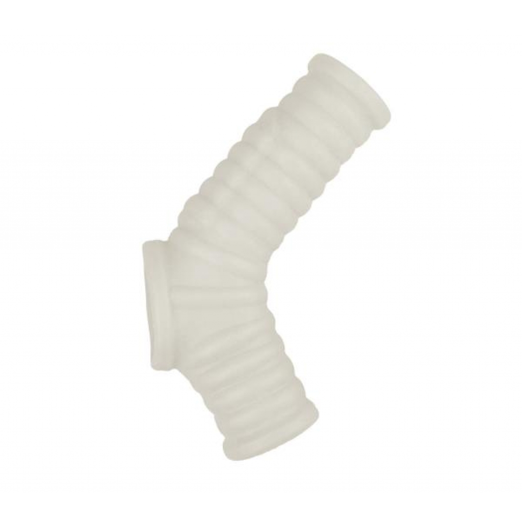 Vibrating Power Sleeve - Ribbed Fit White