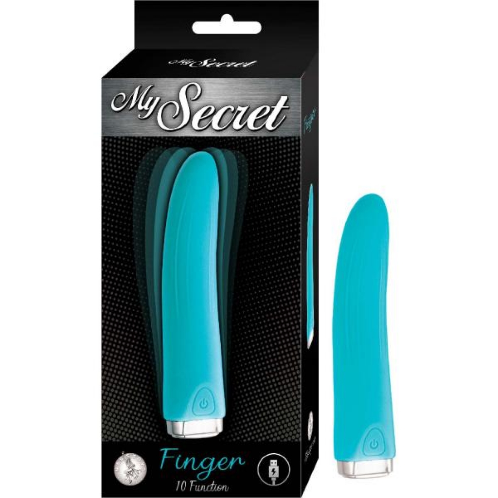 My Secret Finger Vibrator - Aqua Blue with Intimate Touch