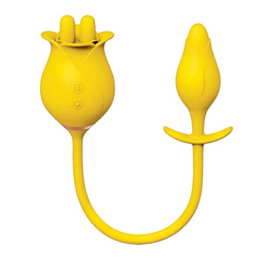 Clit-tastic Tulip Finger Massager & Plug - Yellow