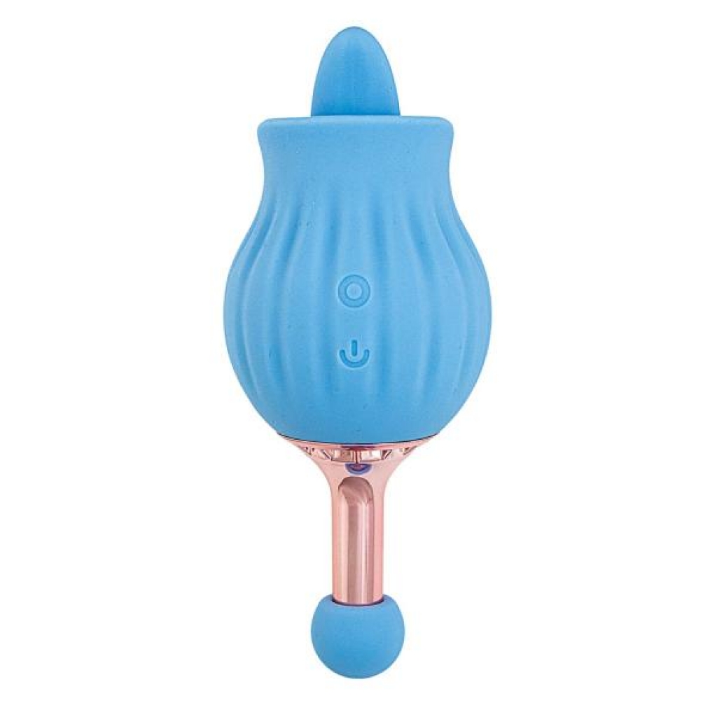 Clit-tastic Rose Bud Dual Massager - Blue