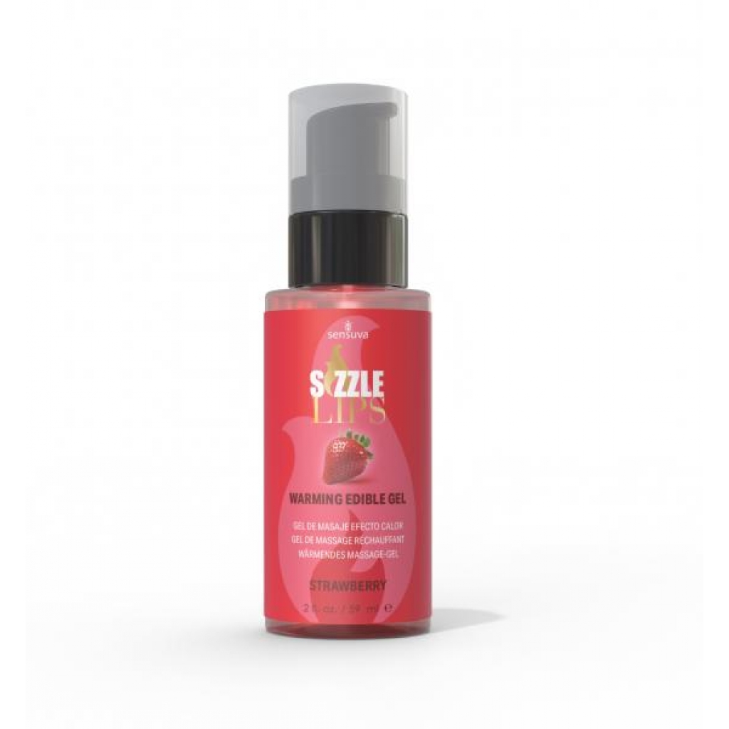 Sizzle Lips Edible Warming Gel - Strawberry - 2 Oz