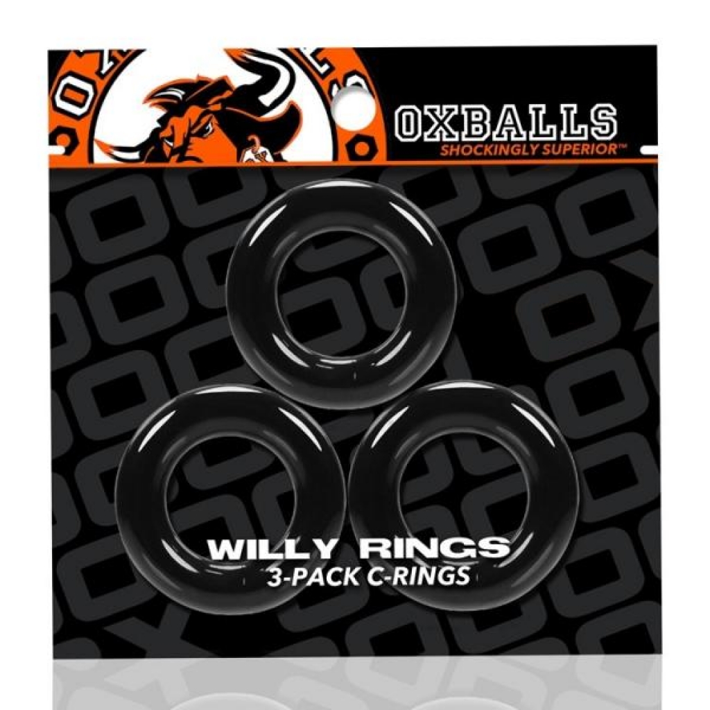 Willy Rings - 3 Pack Cockrings - Black (Net)