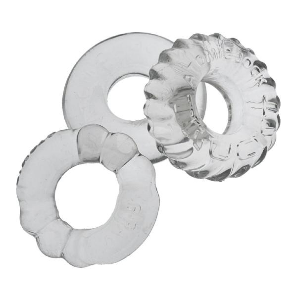 Bonemaker 3pk Cockring Set - Clear