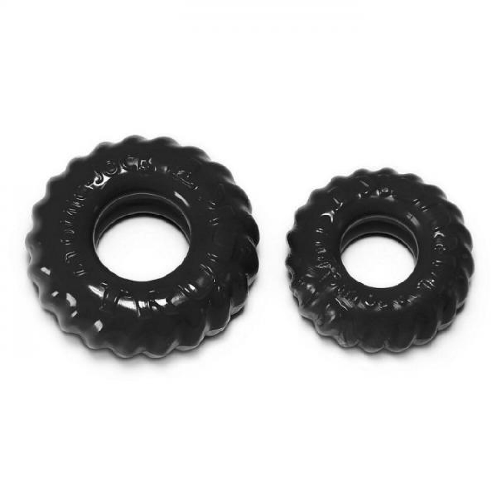 Oxballs Truckt 2-Piece Cock Ring Set: Enhanced Black Support