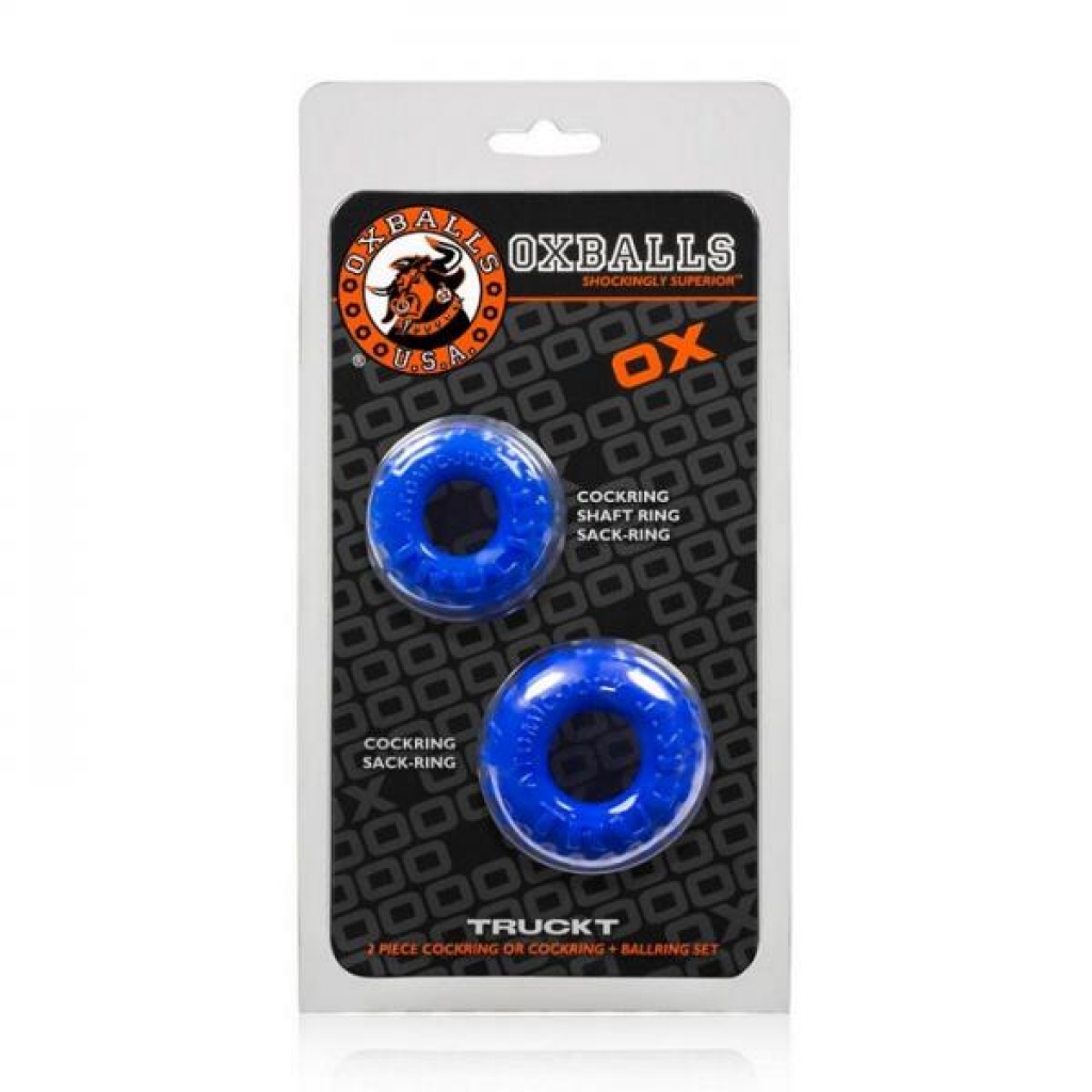 Truckt 2 Piece Cock Ring Set in Police Blue