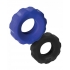 Hunkyjunk Cog 2-Size Cock Ring - Cobalt/Tar (Net) Blue