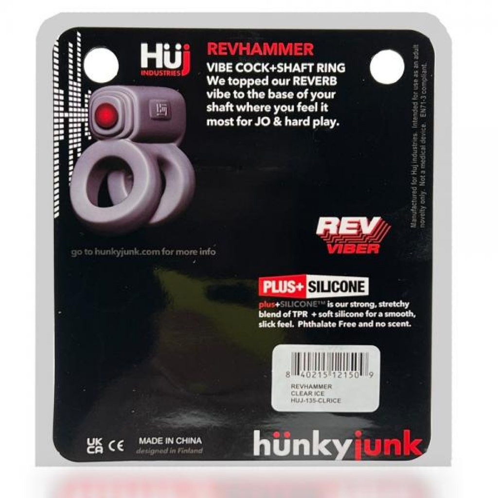 Hunkyjunk Revhammer Clear Ice Vibrating Cock Ring