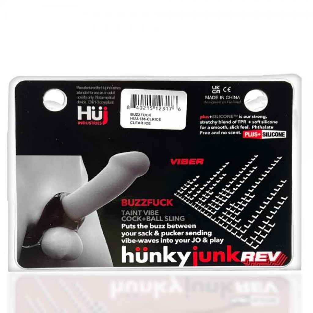 Hunkyjunk Buzzfuck Clear Ice Vibrating Cock Ring