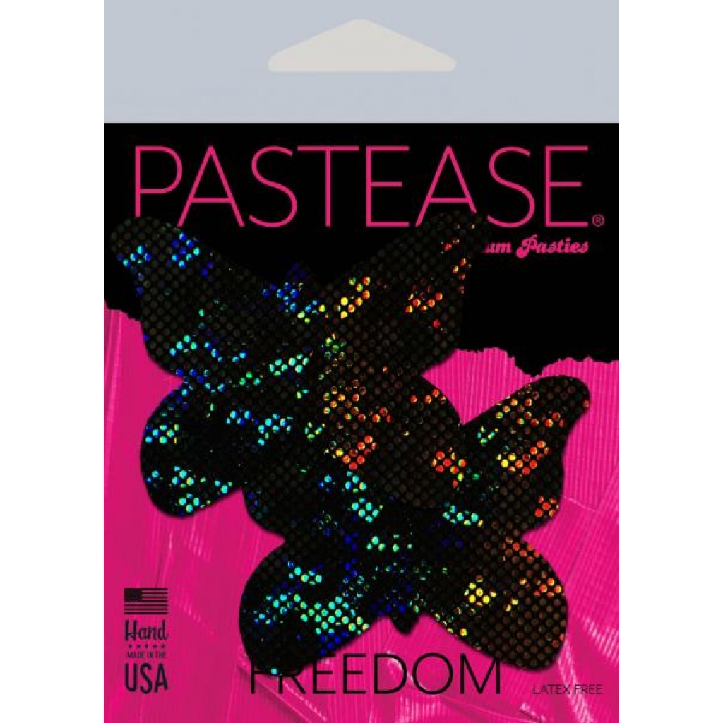 Pastease Butterfly Shattered Disco Ball Black Nipple Pasties