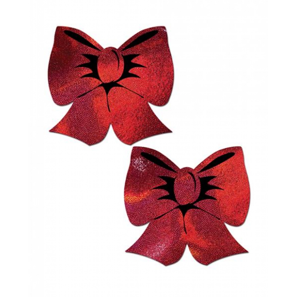 Pastease Red Holographic Bow Fuller Coverage Pasties