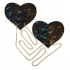 Black Shattered Disco Ball Heart With Gold Chains Pasties One Size Fits Most