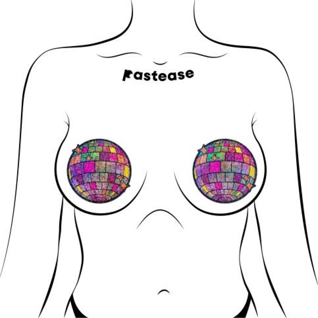 Pastease Shimmering Disco Ball Nipple Covers - Multi-Color