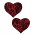 Pastease Red Glitter Heart with Black Lace Overlay