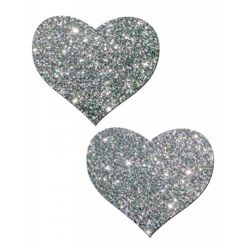 Heart Silver Glitter Pasties - Fun and Flirty