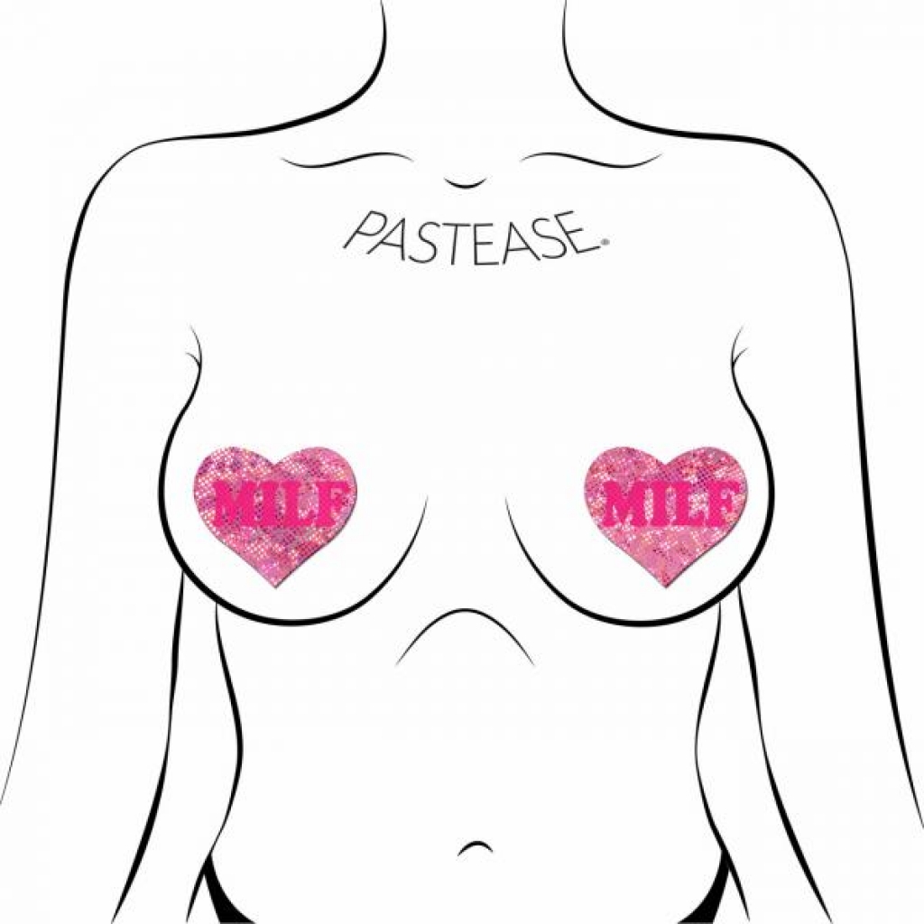 Pastease Love Milf Neon Pink Disco Heart: Playful Nipple Pasties