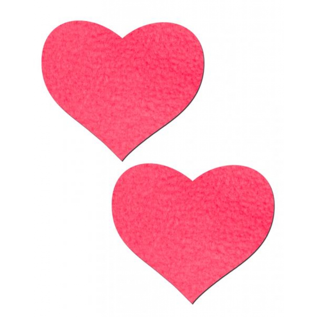 Heart Neon Pink Pasties - One Size Fits Most