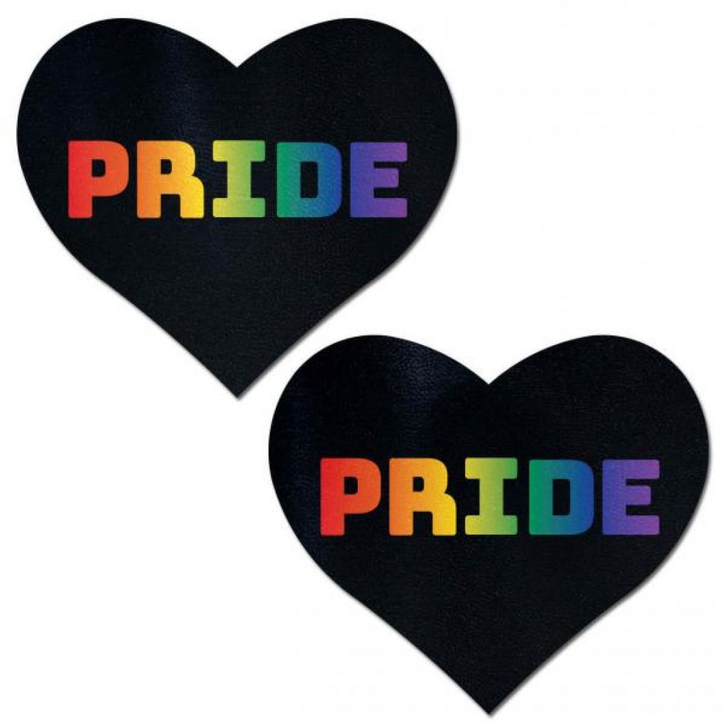 Pastease Rainbow Pride Black Hearts - One Size Fits Most