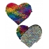 Pastease Rainbow & Silver Glitter Heart Nipple Pasties