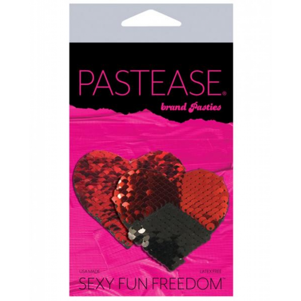 Pastease Sweety Red & Black Color Changing Sequin Heart - Fun & Flirty Accessory