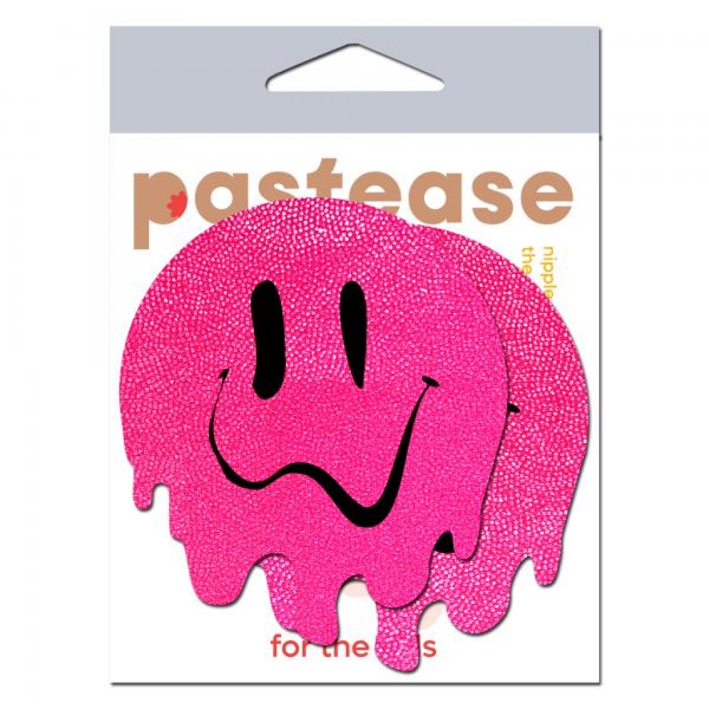 Melty Smiley Face Pasties - Neon Pink