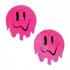 Melty Smiley Face Pasties - Neon Pink