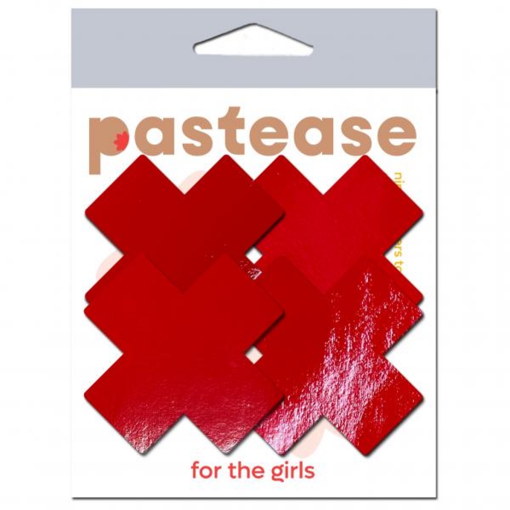 Pastease Petite Plus X Faux Latex - Red Crosses