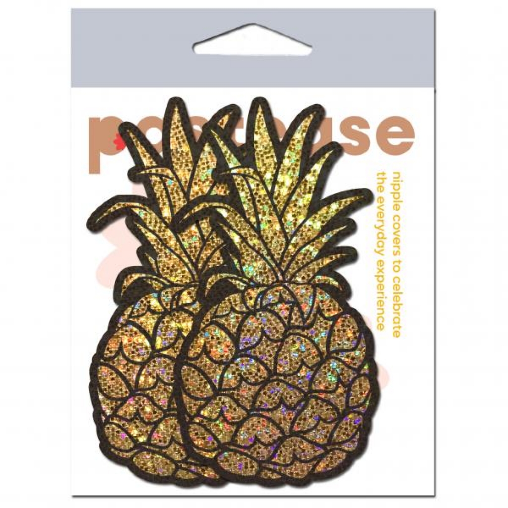 Pastease Glitter Pineapples - Gold Nipple Covers