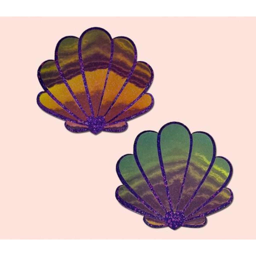 Pastease Mermaid Shell Pasties - Opalescent Purple & Gold