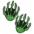 Pastease Neon Green Skeleton Hands - Fun Nipple Pasties