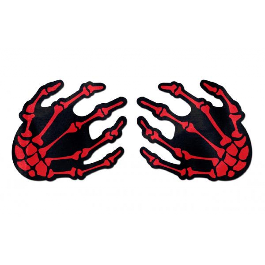 Pastease Red Skeleton Hands Nipple Pasties