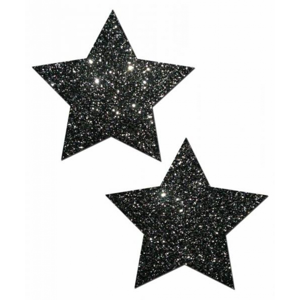 Rockstar Black Glitter Star Pasties