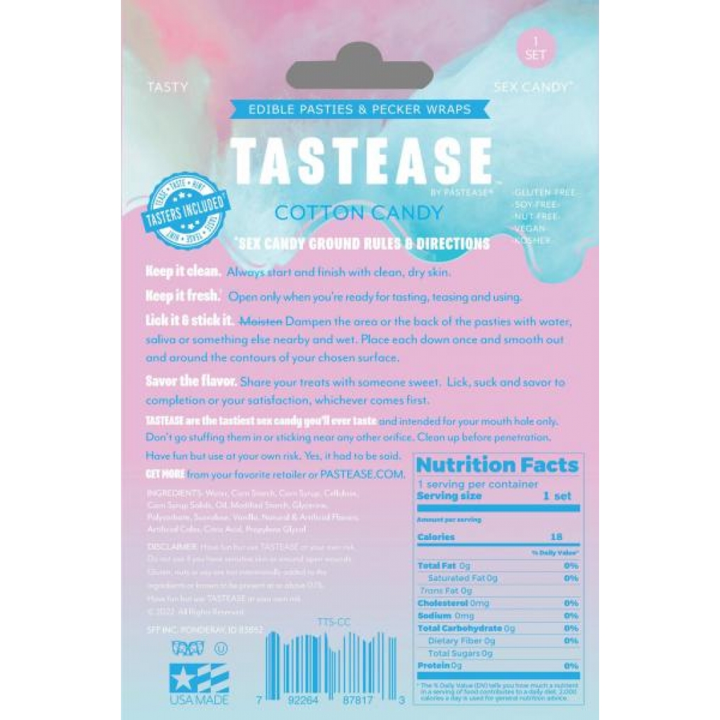 Tastease Cotton Candy Edible Nipple Pasties & Pecker Wraps One Size Fits Most