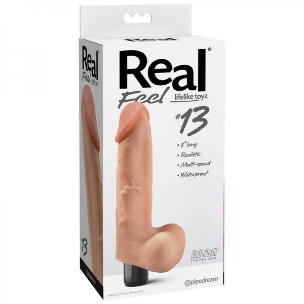 Real Feel No 13 Vibrating Dildo - Beige